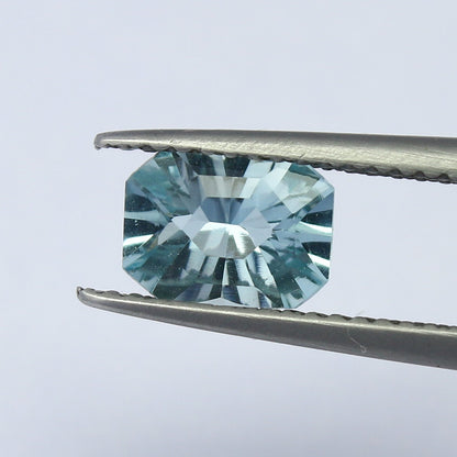 Natural Aquamarine 0.92 Carat 7.5x5.5 MM Concave Cut Faceted Gemstone