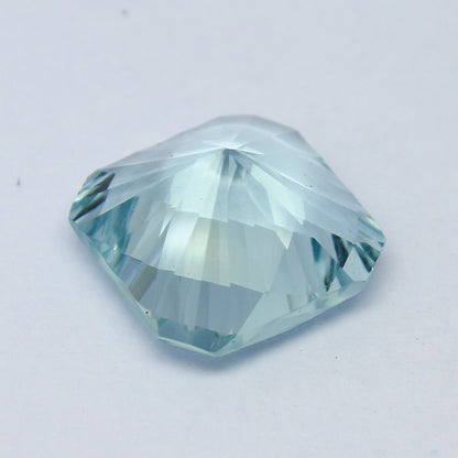 Natural Aquamarine 5.81 Carat 11.8x11.8 MM Concave Cut Faceted Gemstone