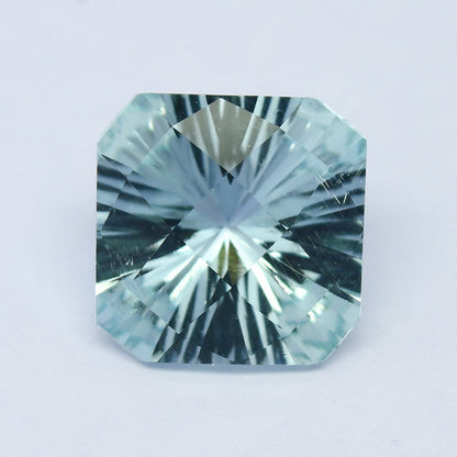 Natural Aquamarine 5.81 Carat 11.8x11.8 MM Concave Cut Faceted Gemstone