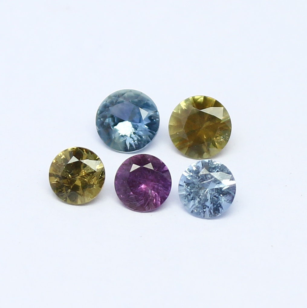 Natural Umba Sapphire Lot Diamond Cut 1.09 Carat 3.5x3.5 4x4 MM Round Shape Faceted Gemstone 5 Piece Lot