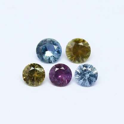 Natural Umba Sapphire Lot Diamond Cut 1.09 Carat 3.5x3.5 4x4 MM Round Shape Faceted Gemstone 5 Piece Lot