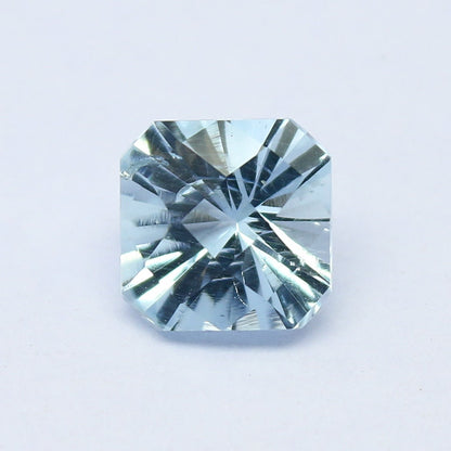 Natural Aquamarine 0.93 Carat 6x6 MM Concave Cut Faceted Gemstone