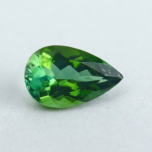 Natural Green Tourmaline 0.85 Carat 8x5 MM Pear Shape Faceted Gemstone