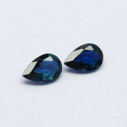 Natural Sapphire Lot 0.91 Carat 6x4 MM Pear Shape Faceted Gemstone 2 Piece Lot