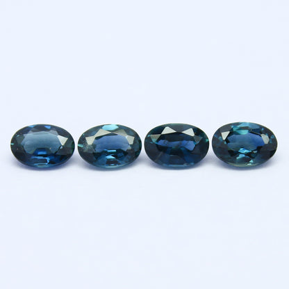 Natural Sapphire Lot 2.12 Carat 5.8x3.9/5.7x3.9 MM Oval Shape Faceted Gemstone 4 Piece Lot