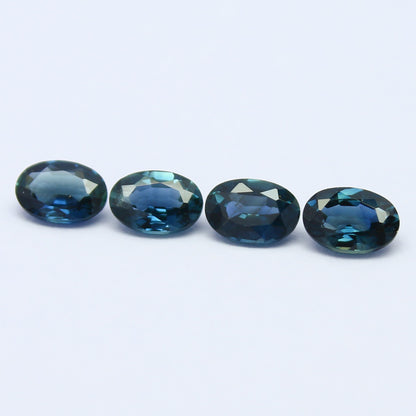 Natural Sapphire Lot 2.12 Carat 5.8x3.9/5.7x3.9 MM Oval Shape Faceted Gemstone 4 Piece Lot