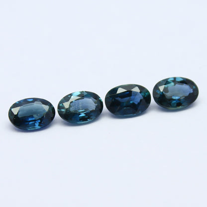 Natural Sapphire Lot 2.12 Carat 5.8x3.9/5.7x3.9 MM Oval Shape Faceted Gemstone 4 Piece Lot