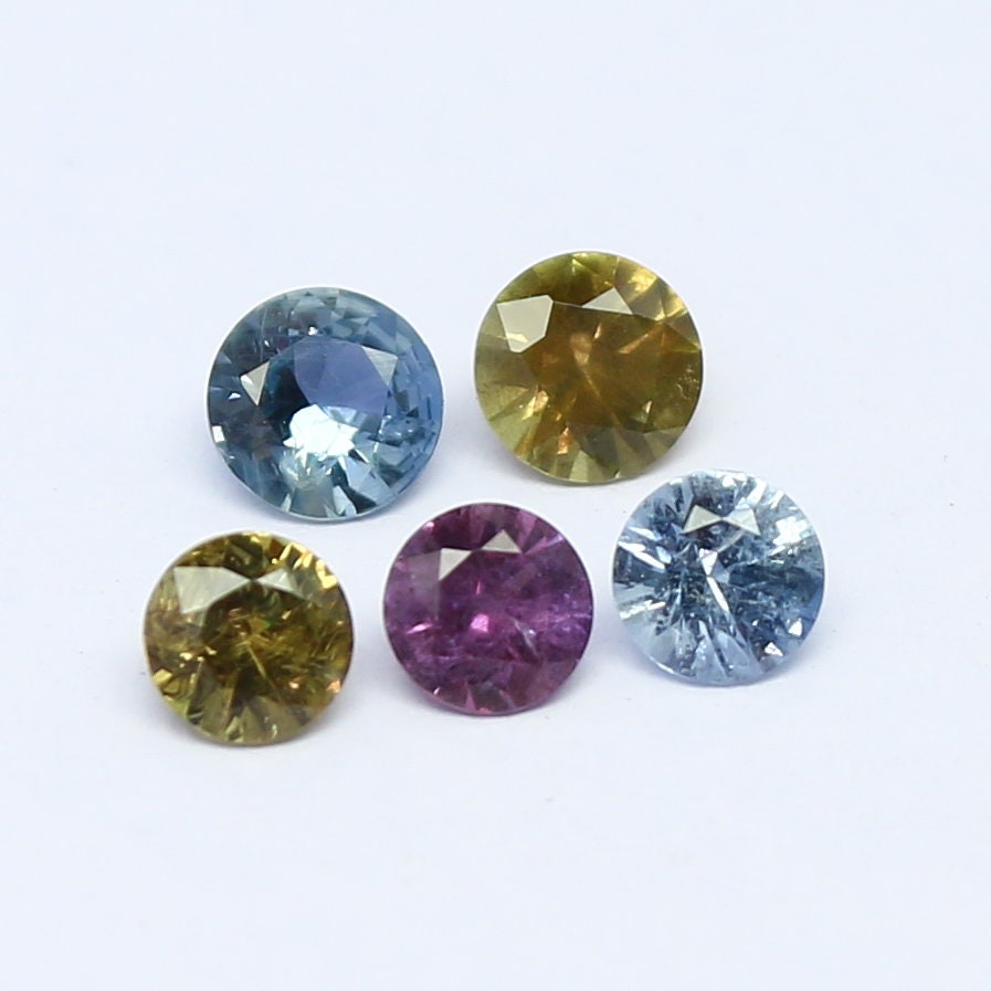 Natural Umba Sapphire Lot Diamond Cut 1.09 Carat 3.5x3.5 4x4 MM Round Shape Faceted Gemstone 5 Piece Lot