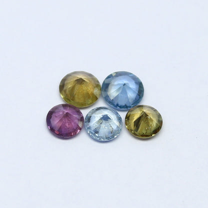 Natural Umba Sapphire Lot Diamond Cut 1.09 Carat 3.5x3.5 4x4 MM Round Shape Faceted Gemstone 5 Piece Lot