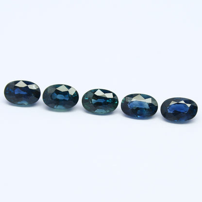 Natural Sapphire Lot 3.58 Carat 6x4 MM Oval Shape Faceted Gemstone 5 Piece Lot