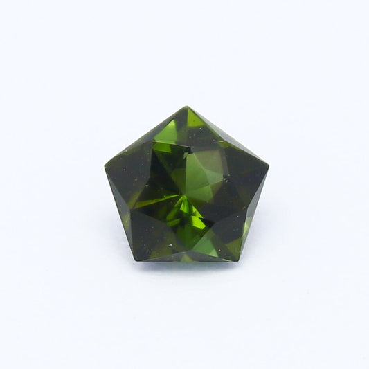 Natural Green Tourmaline 0.72 Carat 5.8x5.8 MM Pentagon Shape Fancy Cut Faceted Gemstone