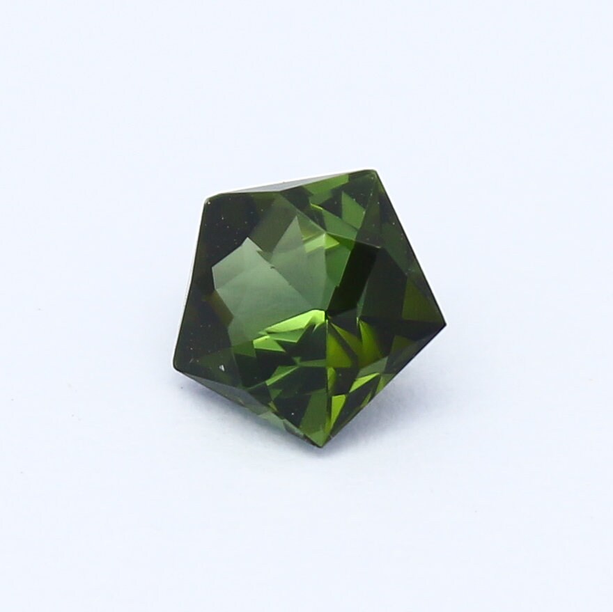 Natural Green Tourmaline 0.72 Carat 5.8x5.8 MM Pentagon Shape Fancy Cut Faceted Gemstone