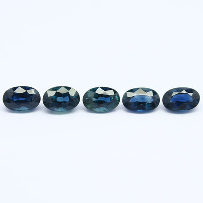 Natural Sapphire Lot 3.58 Carat 6x4 MM Oval Shape Faceted Gemstone 5 Piece Lot