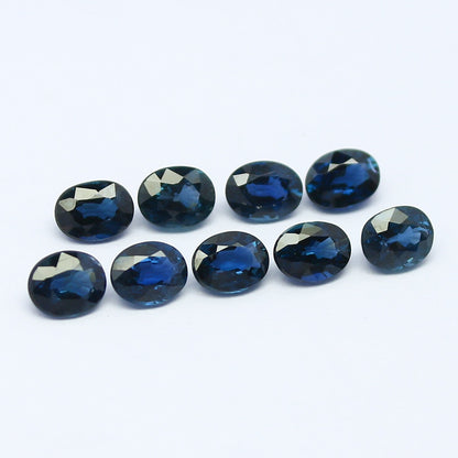 Natural Sapphire Lot 4.02 Carat 5x4 MM Oval Shape Faceted Gemstone 9 Piece Lot