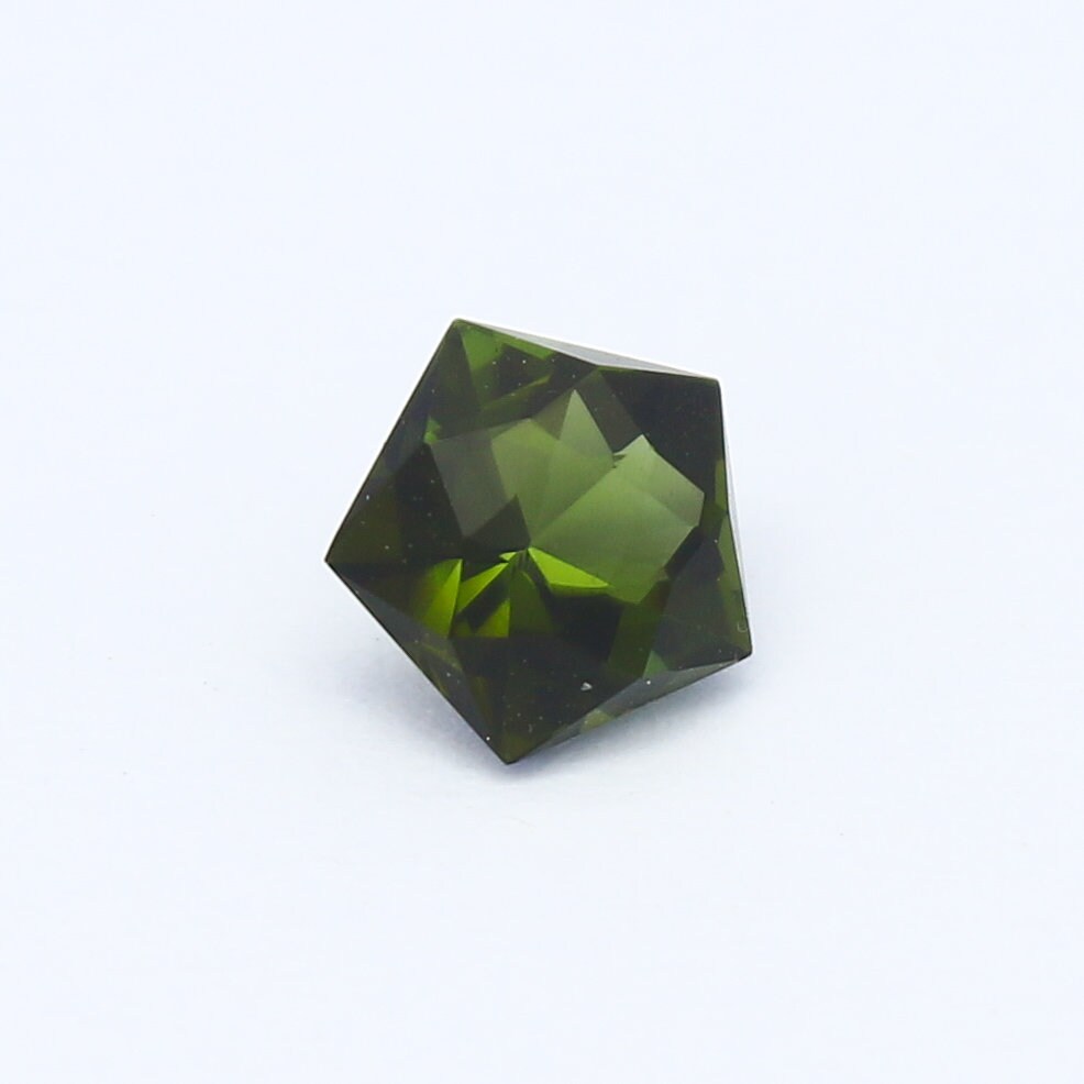 Natural Green Tourmaline 0.72 Carat 5.8x5.8 MM Pentagon Shape Fancy Cut Faceted Gemstone