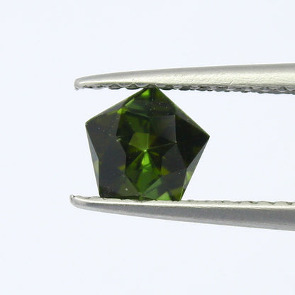 Natural Green Tourmaline 0.72 Carat 5.8x5.8 MM Pentagon Shape Fancy Cut Faceted Gemstone