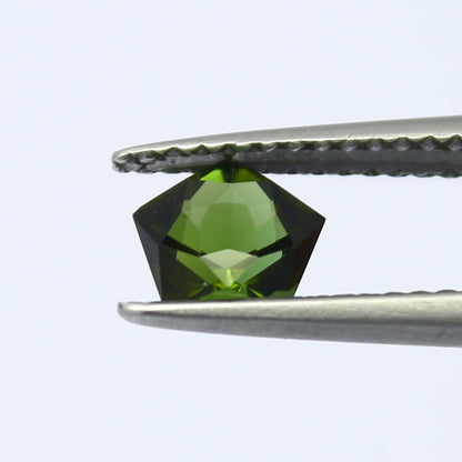 Natural Green Tourmaline 0.72 Carat 5.8x5.8 MM Pentagon Shape Fancy Cut Faceted Gemstone