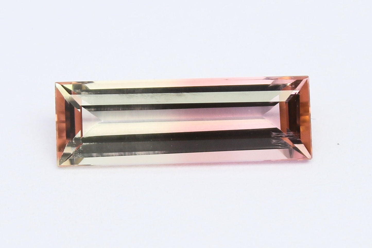 Natural Bi-color Tourmaline 1.96 Carat 14x4.7 MM Baguette Shape Faceted Gemstone