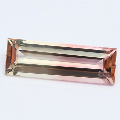 Natural Bi-color Tourmaline 1.96 Carat 14x4.7 MM Baguette Shape Faceted Gemstone