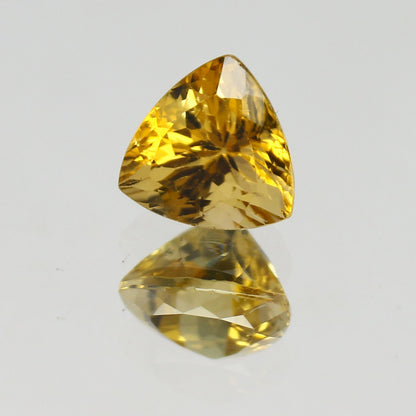 Natural Yellow Tourmaline 3.09 Carat 9x9 MM Trillion Shape Faceted Gemstone