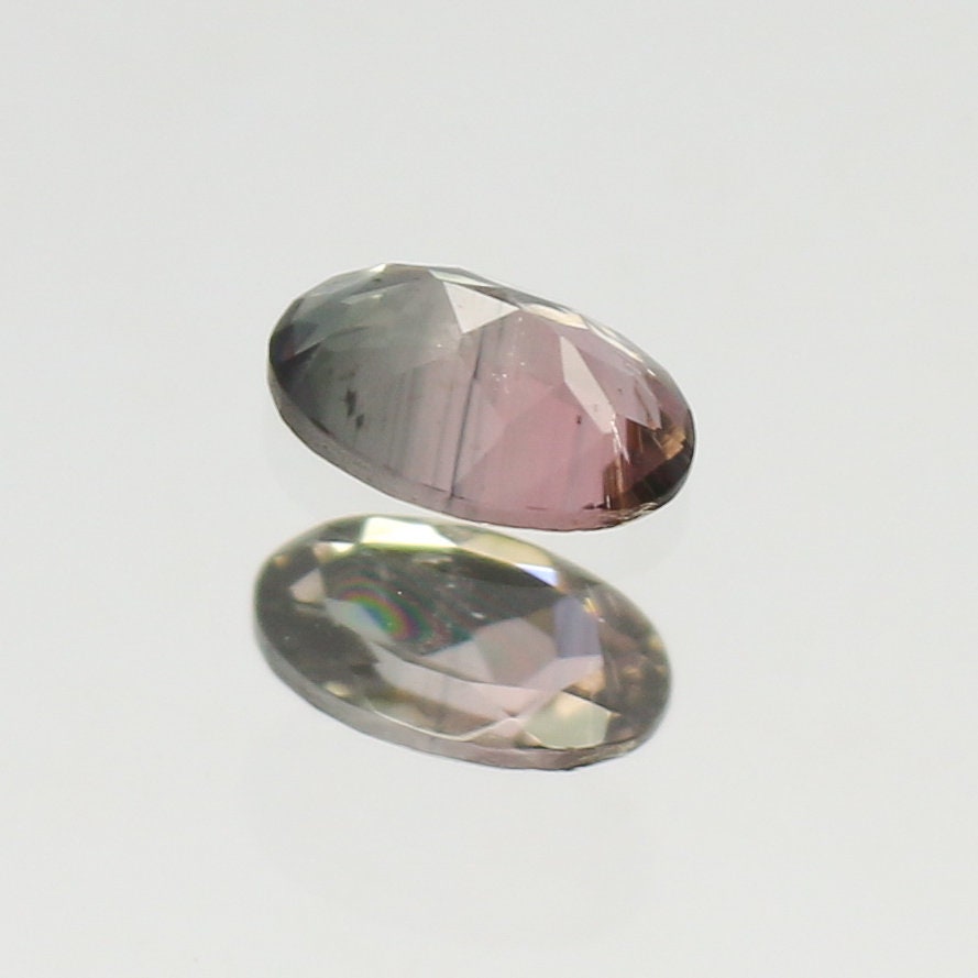 Natural Bi-color Tourmaline 0.41 Carat 6x4 MM Oval Shape Faceted Gemstone