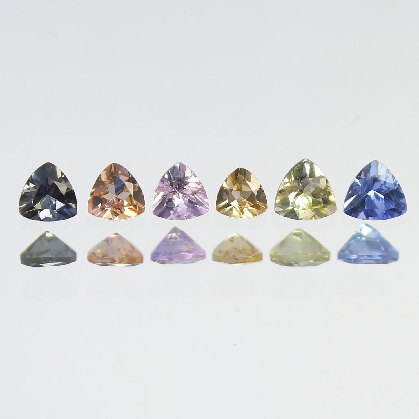 Natural Unheated Tanzanite Lot 1.34 Carat Mix Size Trillion Shape Faceted Gemstone 6 Piece Lot