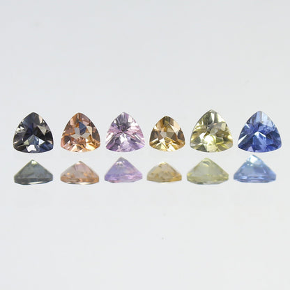 Natural Unheated Tanzanite Lot 1.34 Carat Mix Size Trillion Shape Faceted Gemstone 6 Piece Lot