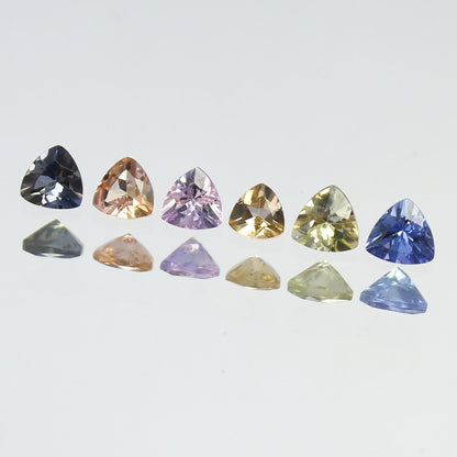 Natural Unheated Tanzanite Lot 1.34 Carat Mix Size Trillion Shape Faceted Gemstone 6 Piece Lot