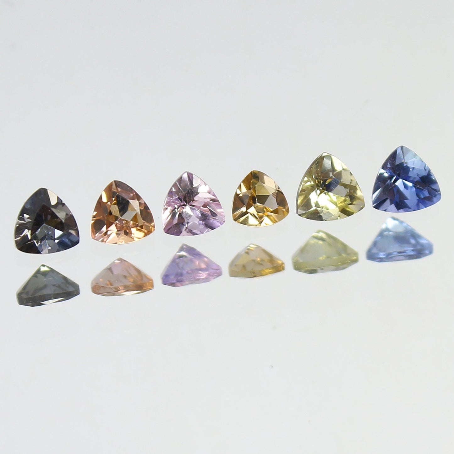 Natural Unheated Tanzanite Lot 1.34 Carat Mix Size Trillion Shape Faceted Gemstone 6 Piece Lot