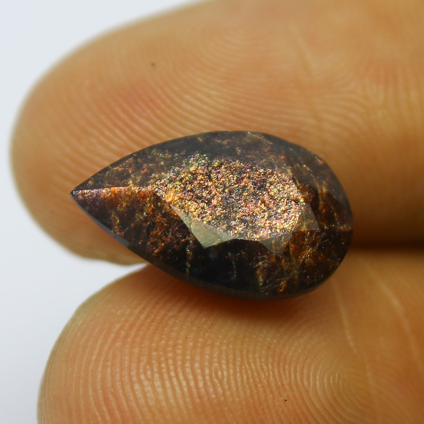 Natural Rare BloodShot Iolite Sunstone 3.63 Carat 13.4x8.8 MM Pear Shape Faceted Gemstone