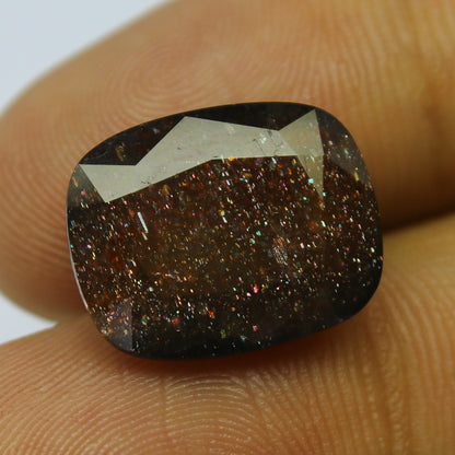 Natural Rare BloodShot Iolite Sunstone  7.08 Carat 15x12 MM Cushion Shape Faceted Gemstone