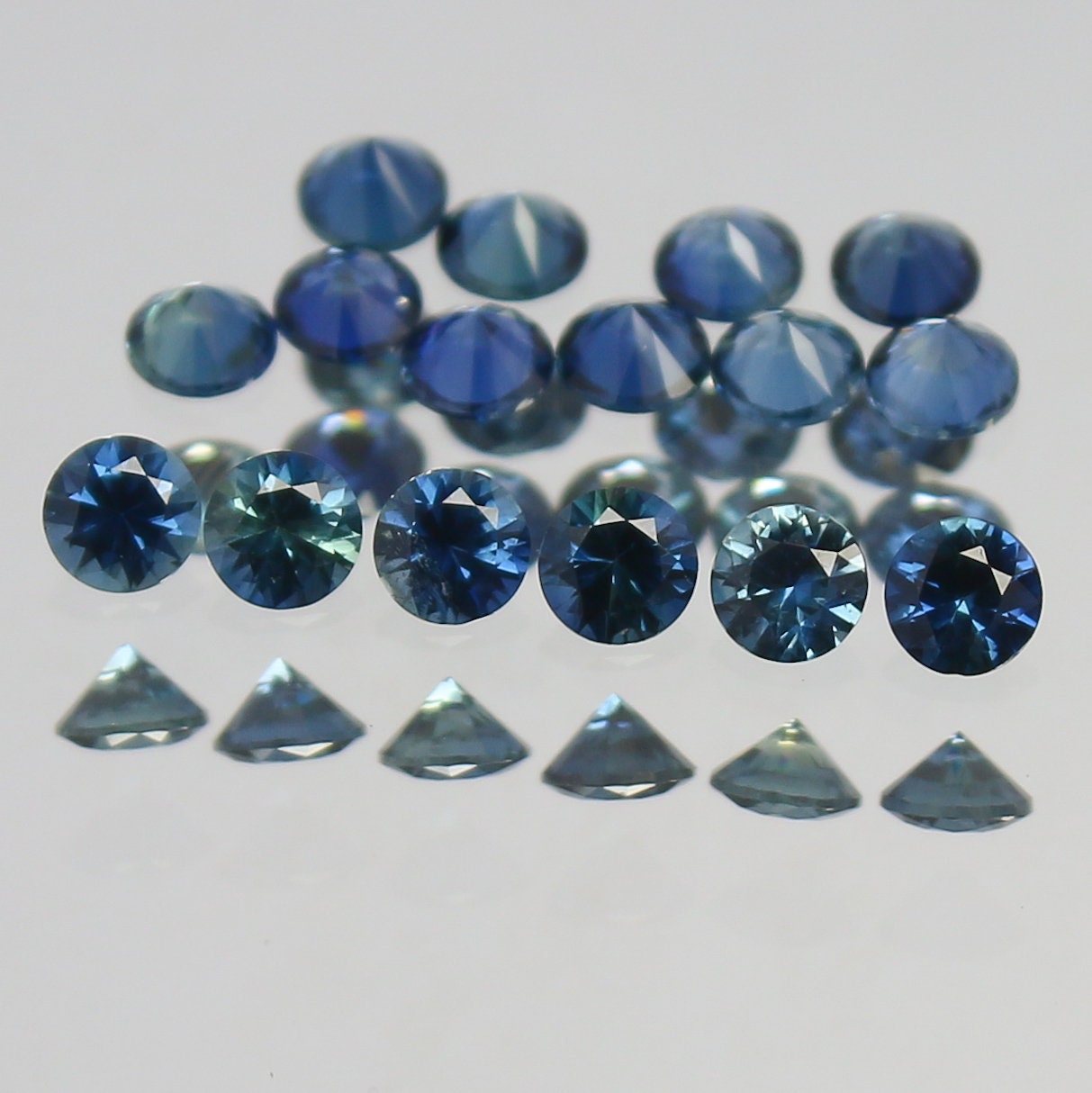 Natural Sapphire Lot Diamond Cut 1.84 Carat 3x3 MM Round Shape Faceted Gemstone 16 Piece Lot