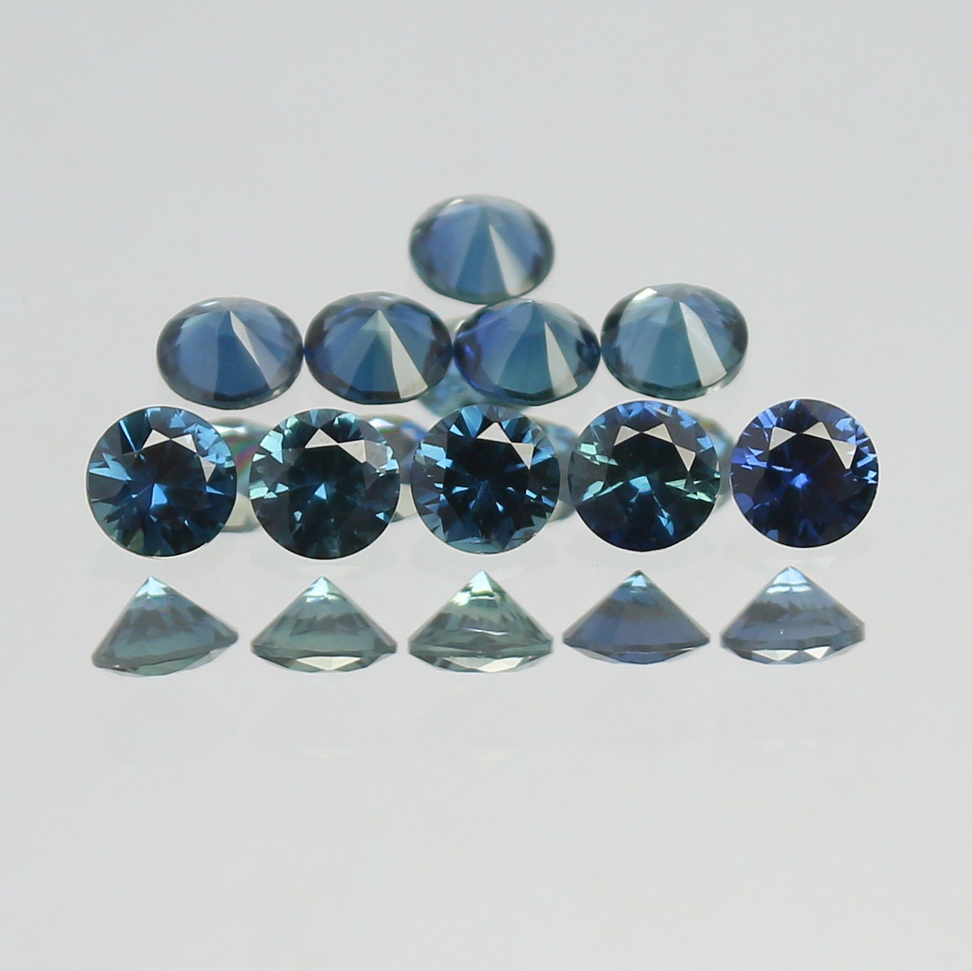 Natural Sapphire Lot Diamond Cut 2.86 Carat 4x4 MM Round Shape Faceted Gemstone 11 Piece Lot