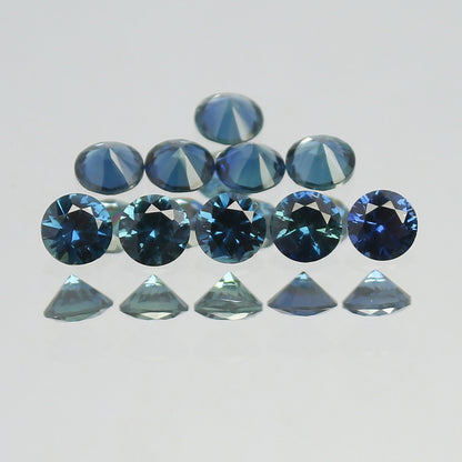 Natural Sapphire Lot Diamond Cut 2.86 Carat 4x4 MM Round Shape Faceted Gemstone 11 Piece Lot