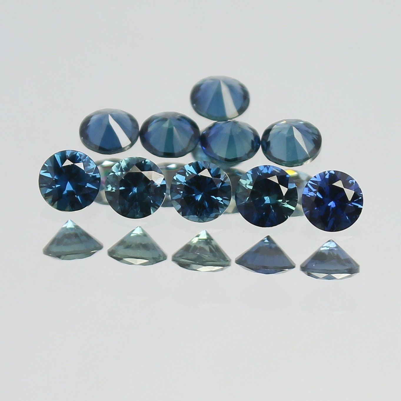 Natural Sapphire Lot Diamond Cut 2.86 Carat 4x4 MM Round Shape Faceted Gemstone 11 Piece Lot