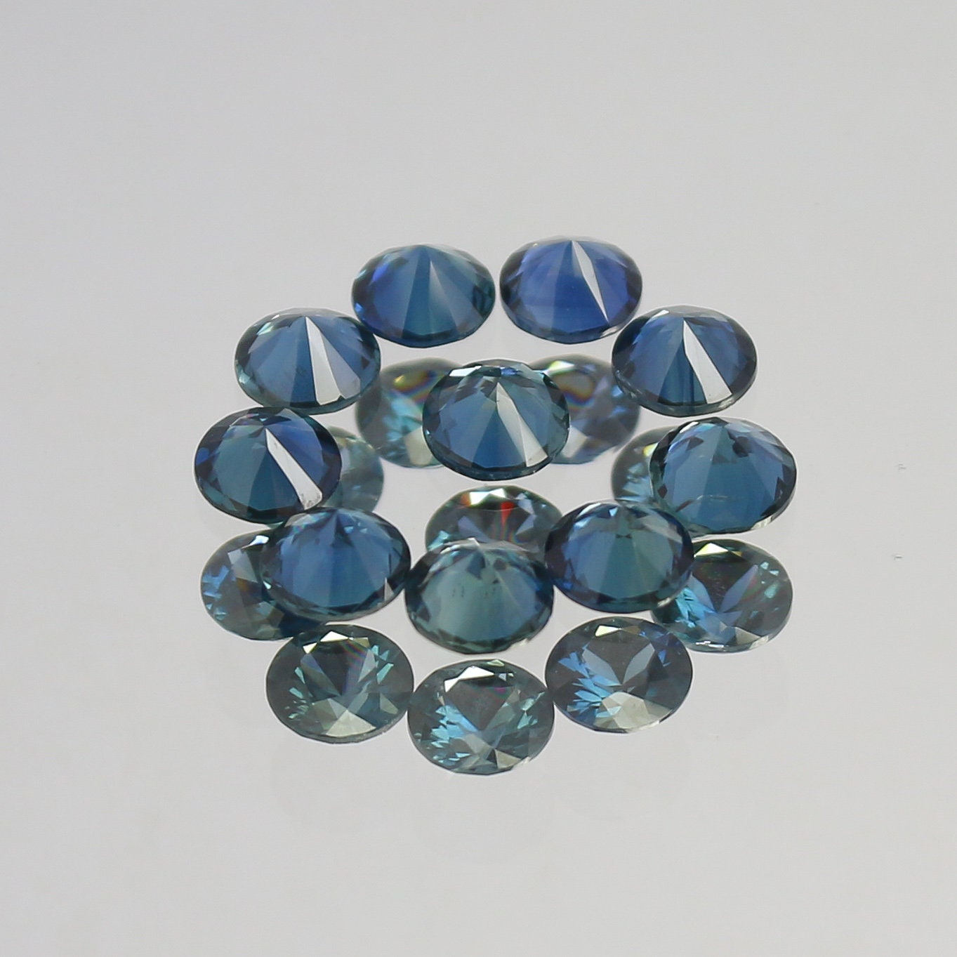 Natural Sapphire Lot Diamond Cut 2.86 Carat 4x4 MM Round Shape Faceted Gemstone 11 Piece Lot