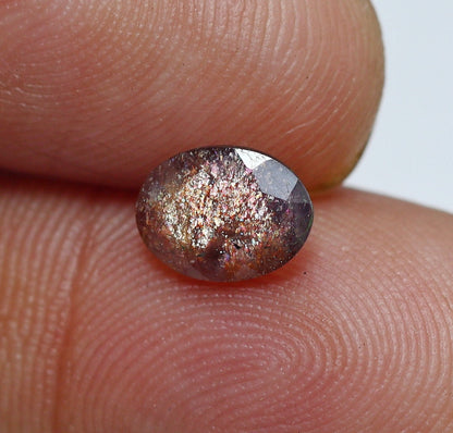 Natural Rare BloodShot Iolite Sunstone 0.69 Carat 7.5x5.5 MM Oval Shape Faceted Gemstone