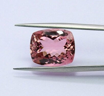 Natural Pink Tourmaline 10.26 Carat 15x12.6 MM Cushion Shape Faceted Gemstone