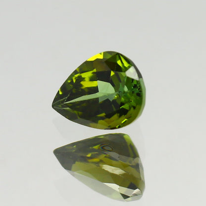 Natural Green Tourmaline 1.40 Carat 8x6.2 MM Pear Shape Faceted Gemstone