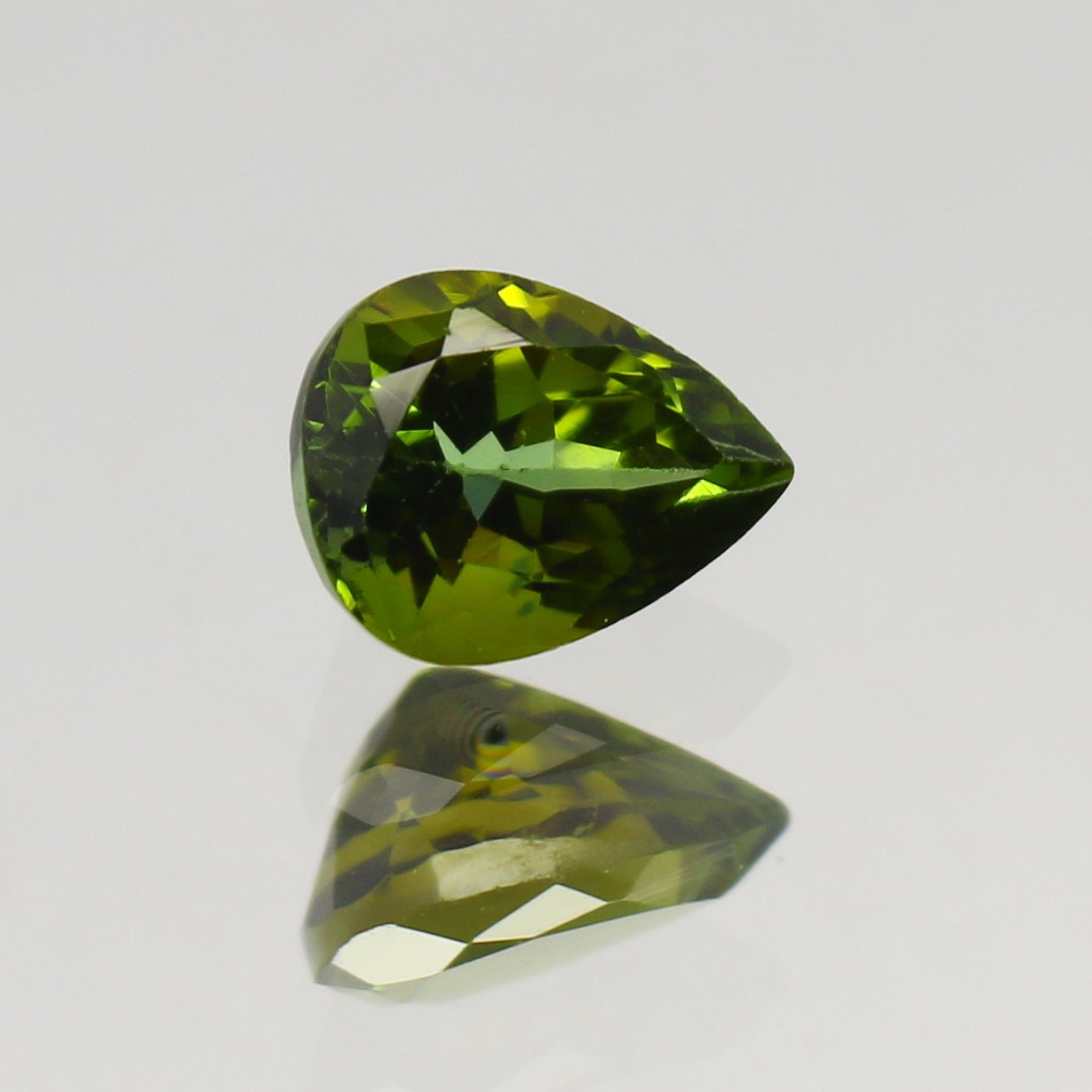 Natural Green Tourmaline 1.40 Carat 8x6.2 MM Pear Shape Faceted Gemstone