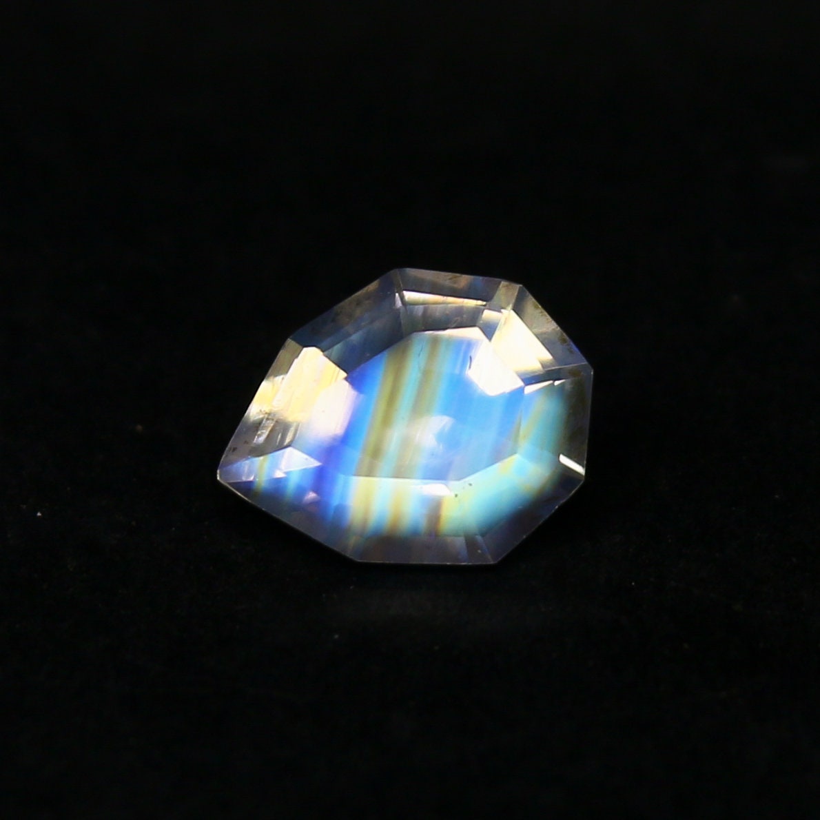 Natural Multi-Fire Rainbow Moonstone 0.53 Carat 6.8x5.5 MM Fancy Shape Faceted Gemstone