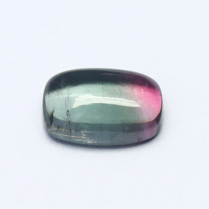 Natural Bi-color Tourmaline 2.64 Carat 10x7 MM Cushion Shape Cabochon Gemstone