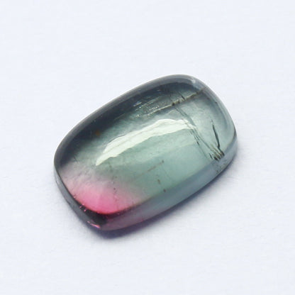 Natural Bi-color Tourmaline 2.64 Carat 10x7 MM Cushion Shape Cabochon Gemstone