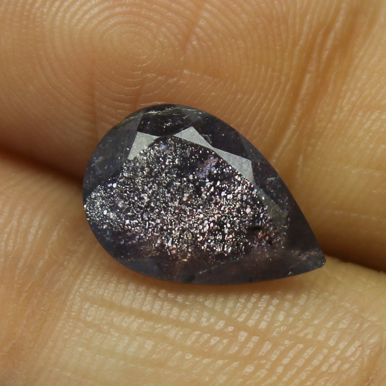 Natural Rare BloodShot Iolite Sunstone 1.98 Carat 12x8.2 MM Pear Shape Faceted Gemstone