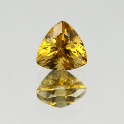 Natural Yellow Tourmaline 3.09 Carat 9x9 MM Trillion Shape Faceted Gemstone