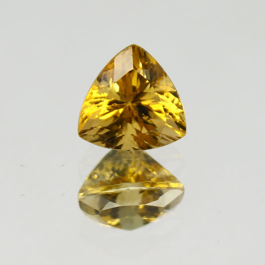 Natural Yellow Tourmaline 3.09 Carat 9x9 MM Trillion Shape Faceted Gemstone