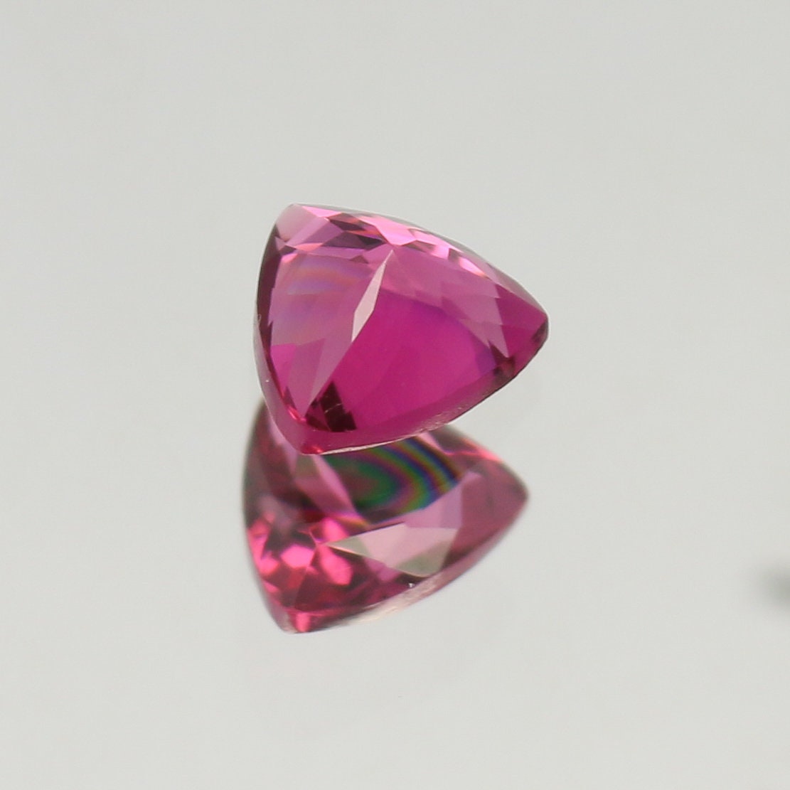 Natural Rubellite Color Tourmaline 0.90 Carat 6.3x6.3 MM Trillion Shape Faceted gemstone