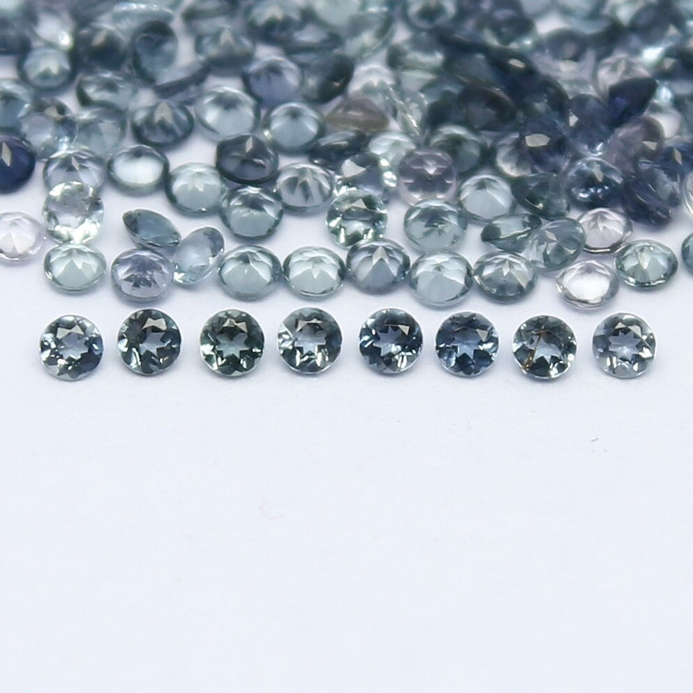 Natural Rare Blueberry Tourmaline Lot 1.25x1.25 MM Round Shape Faceted Gemstone Lot