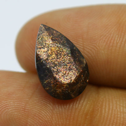 Natural Rare BloodShot Iolite Sunstone 3.63 Carat 13.4x8.8 MM Pear Shape Faceted Gemstone