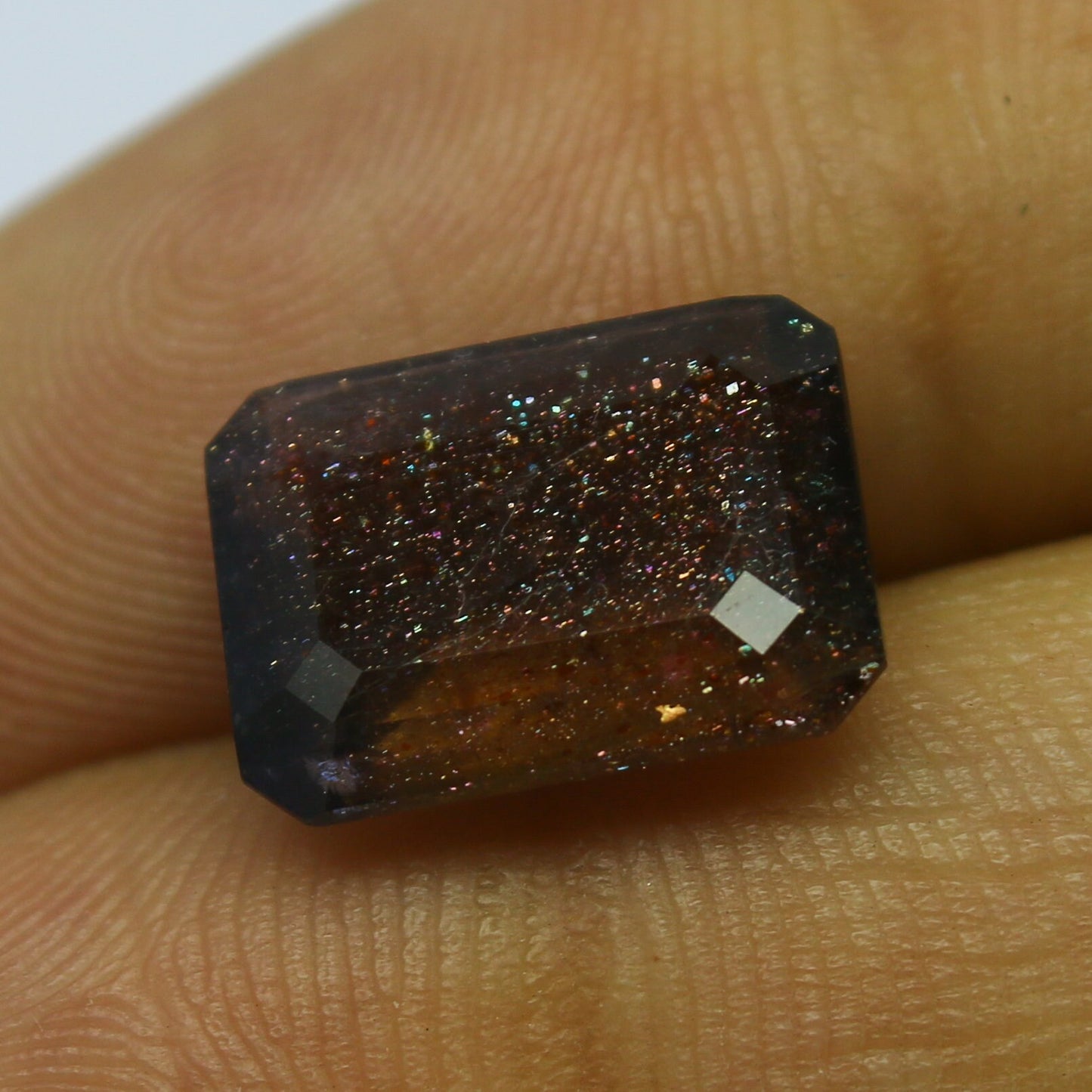 Natural Rare BloodShot Iolite Sunstone 4.14 Carat 12x9 MM Octagon Shape Faceted Gemstone